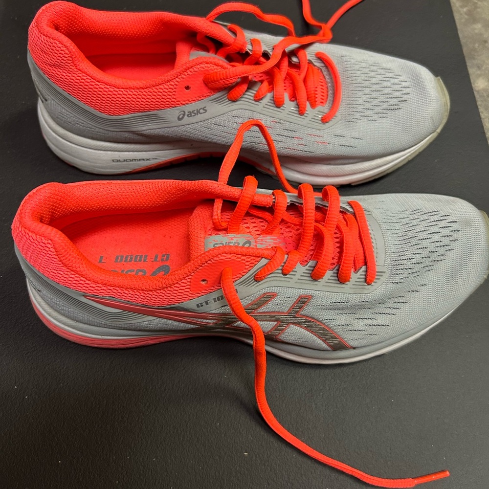 Asics Red and Gray Athletic Shoes